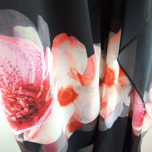 Plus Size 14 Elegant Sheer Floral  Party Tunic Midi Sheer  Dress (PP 21” ) - Picture 3 of 10